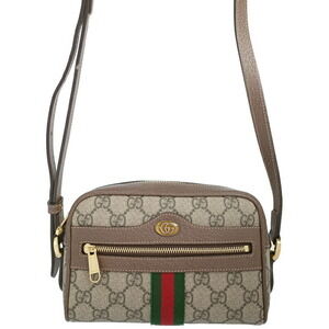 Gucci Ophidia GG Supreme Shoulder Bag Beige Brown